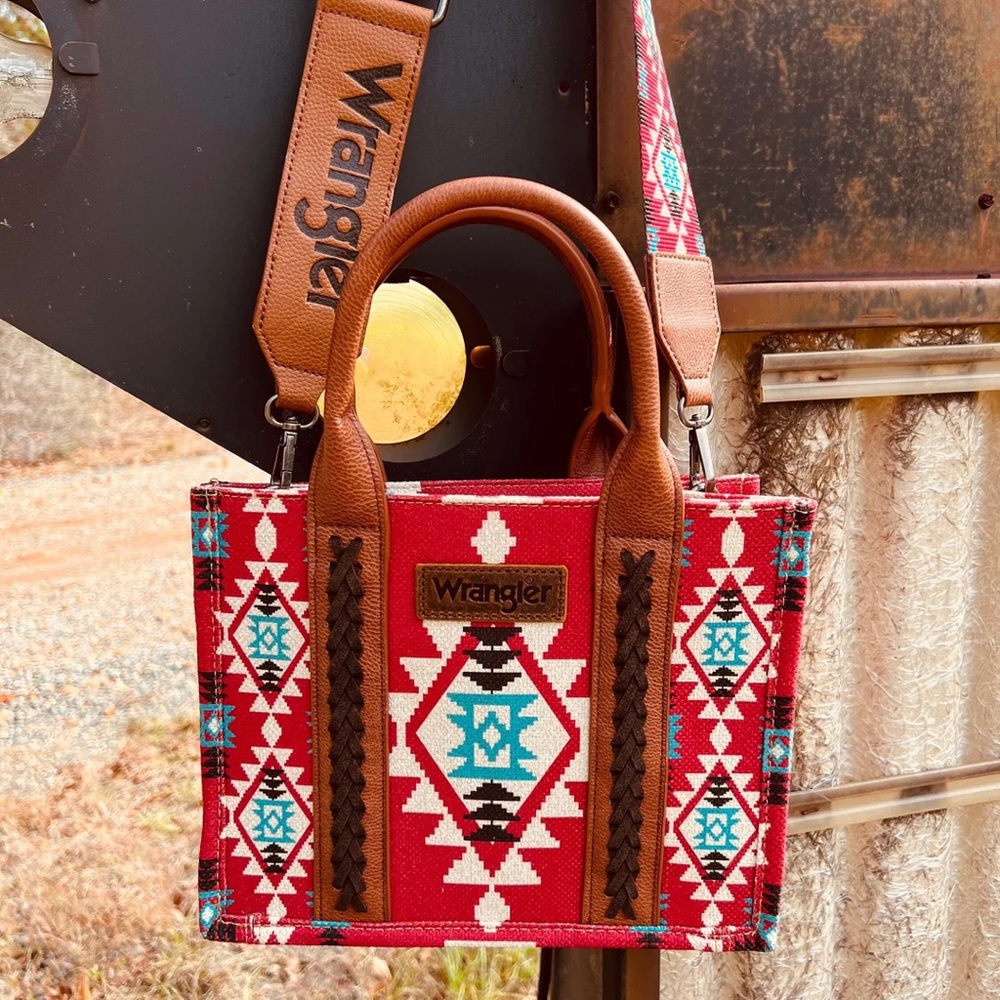 Red Wrangler Crossbody Tote Purse